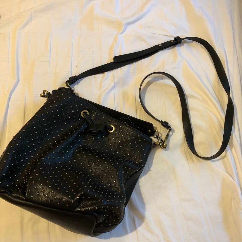 Black Studded Bucket Bag